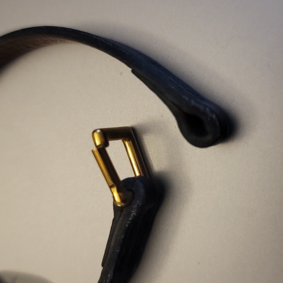 Rare! Hermes Chamonix Kelly Bracelet S Gold Black Leather Velvet Pouch - Picture 6 of 12